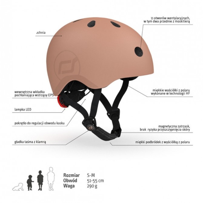 Kask dla dzieci SCOOTANDRIDE  S-M 3+ - Mocha