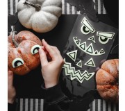 Żelowe świecące w ciemności naklejki na dynię Party Deco