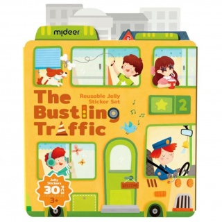 Zestaw wielorazowych żelowych naklejek mideer - The Bustling Traffic