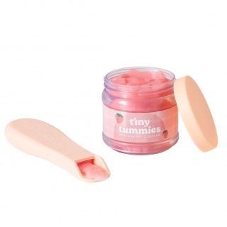 Magiczny słoiczek Tiny Tummies z łyżeczką do karmienia lalek Tiny Harlow - Truskawka