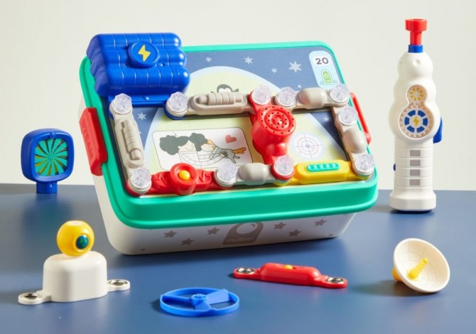 Zestaw konstrukcyjny z kartami wyzwań i wiertarką na baterie mideer