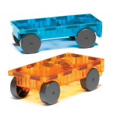 Klocki magnetyczne MAGNA-TILES - Cars 2 el. pomarańczowy i niebieski