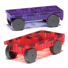 Klocki magnetyczne MAGNA-TILES - Cars 2 el. czerwony i fioletowy