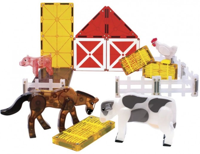Klocki na magnes do budowania i konstruowania - wielokolorowe Magna-tiles