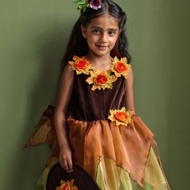 Przebranie Souza! - Sukienka tiulowa z kwiatami i kapelusz czarownica Sabrina 5-7 lat