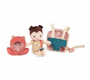 Lalka dzidziuś w nosidełku i z czapeczką Lilliputiens - Jeanne 18 m+