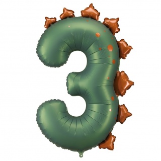 Balon foliowy Party Deco 92 cm - Cyfra 3 dinozaur