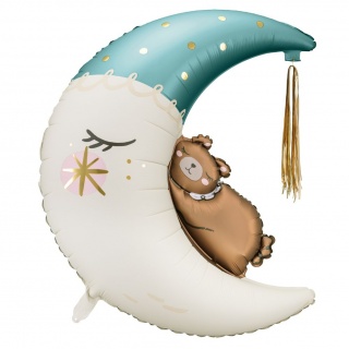 Balon foliowy Party Deco - Miś na księżycu 80 x 98 cm