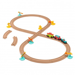 Kolejka z torami i znakami - magnetyczne wagony Battat - All Aboard 29 el.