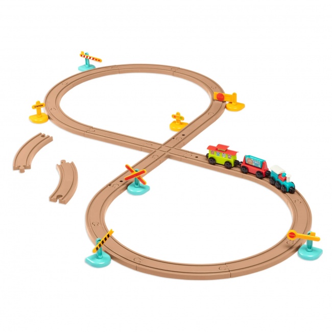 Kolejka z torami i znakami - magnetyczne wagony Battat - All Aboard 29 el.