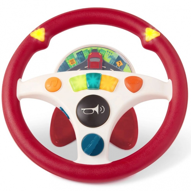 Interaktywna kierownica muzyczna B. Toys - Musical Driving Wheel czerwona