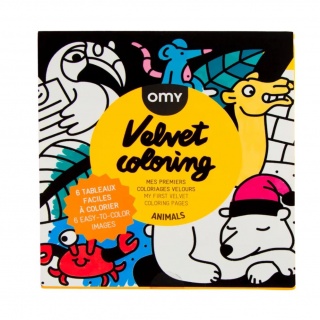 Zestaw 6 welwetowych kolorowanek OMY - Zwierzęta
