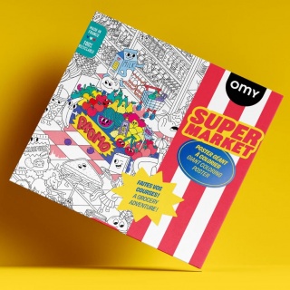 Gigantyczna kolorowanka OMY - Supermarket 100x70 cm