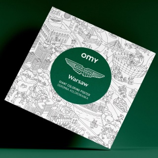 Gigantyczna kolorowanka OMY - Aston Martin Warsaw 100x70 cm