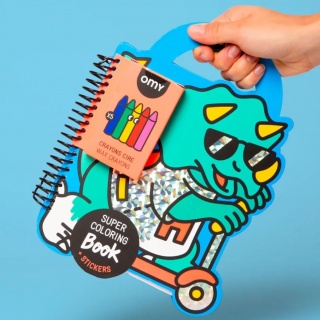 Zestaw do kolorowania z naklejkami OMY - Dinozaury