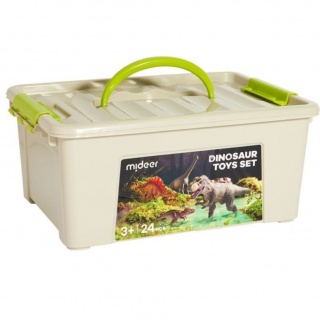 Zestaw 24 figurek dinozaurów w zestawie z przenośnym pudełkiem mideer