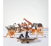 Zestaw 15 figurek dzikich zwierząt w zestawie z przenośnym pudełkiem mideer