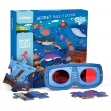 Sekretne puzzle z okularami 3D mideer - Ocean 35 el.