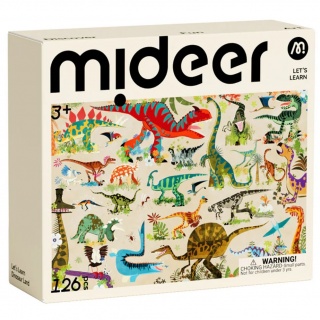 Puzzle Uczmy się! mideer - Dinozaury 126 el.