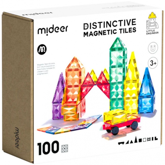 Klocki magnetyczne mideer - 100 el.