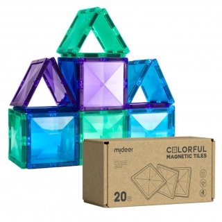 Klocki magnetyczne mideer - Gama chłodna kwadraty 20 el.