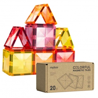Klocki magnetyczne mideer - Gama ciepła kwadraty 20 el.