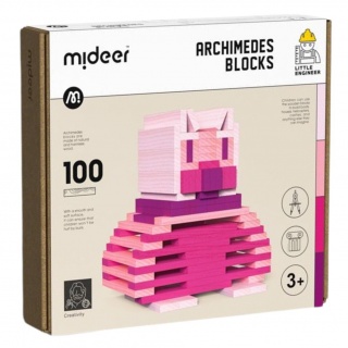 Drewniane klocki Archimedes mideer - Odcienie różu 100 el.