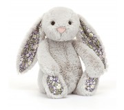 Pluszowy królik z kwiecistymi uszami Bloom Jellycat - srebrny 31 cm