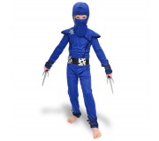 Strój Ninja niebieski Party Deco - rozmiar 116-128 cm (5-8 lat)