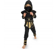 Strój Ninja czarny Party Deco - rozmiar 96-116 cm (3-6 lat)