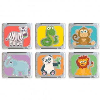 Kostki sensoryczne świecące w wodzie Glo Pals - Zwierzęta 6 szt.