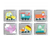Kostki sensoryczne świecące w wodzie Glo Pals - Pojazdy 6 szt.