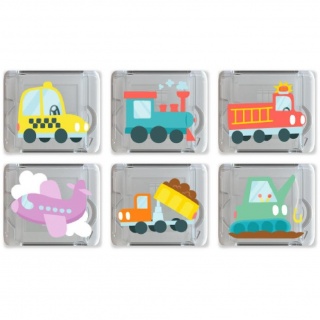 Kostki sensoryczne świecące w wodzie Glo Pals - Pojazdy 6 szt.