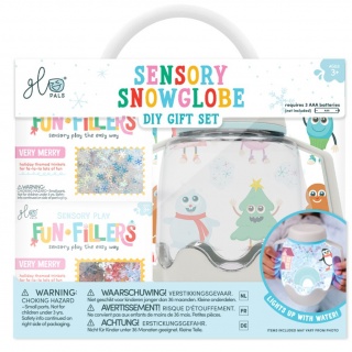 Słoik sensoryczny do napełnienia wodą Glo Pals z akcesoriami - Zima