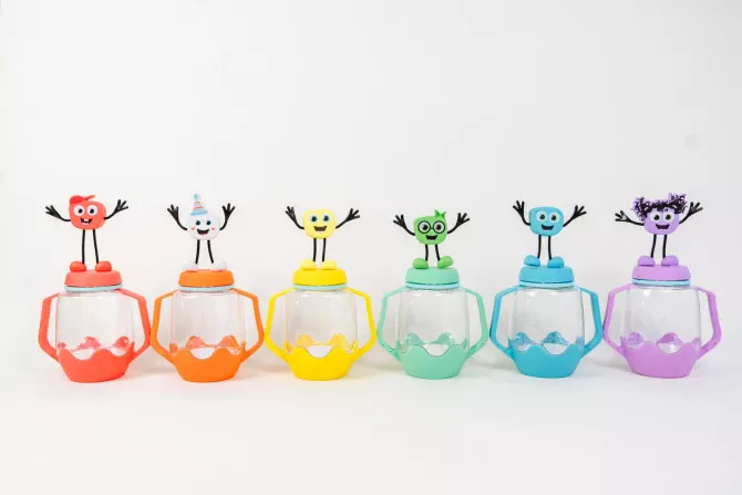 Słoik sensoryczny do napełnienia wodą Glo Pals z akcesoriami - Zoo