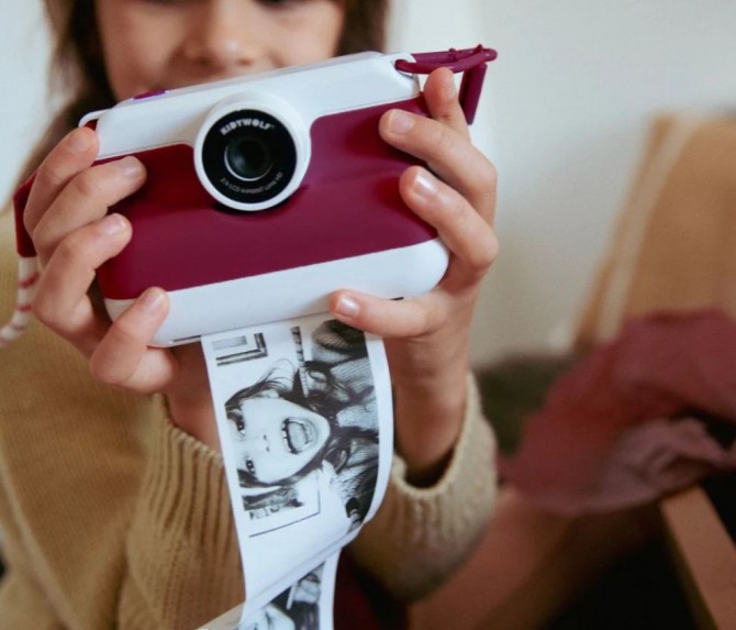 Aparat z drukarką Kidywolf burgundowy