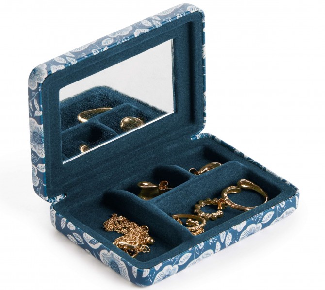 Małe pudełeczko na biżuterię z lusterkiem i przegródkami Miquelrius - Ocean Flowers