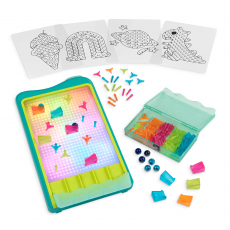 Podświetlany tor kulkowy i świetlna tablica artystyczna 2w1 B. Toys - Light-Up Marble Drop 180 el.