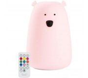 Lampka miś duży Rabbit & Friends - różowy z pilotem