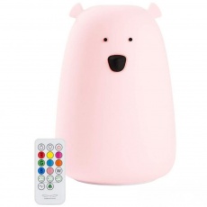 Lampka miś duży Rabbit & Friends - różowy z pilotem