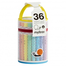 Markery akrylowe płynne z pędzelkową końcówką mideer – 36 kolorów w tubie