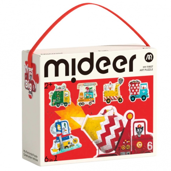Moje pierwsze puzzle mideer 6w1 – Pojazdy na budowie