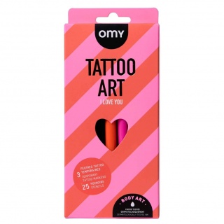 Zestaw 3 markerów do tworzenia tatuaży OMY - I love you