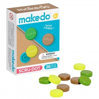 Ozdobne nakładki na śrubki Scru-Dot Makedo - Wild Things 36 el.