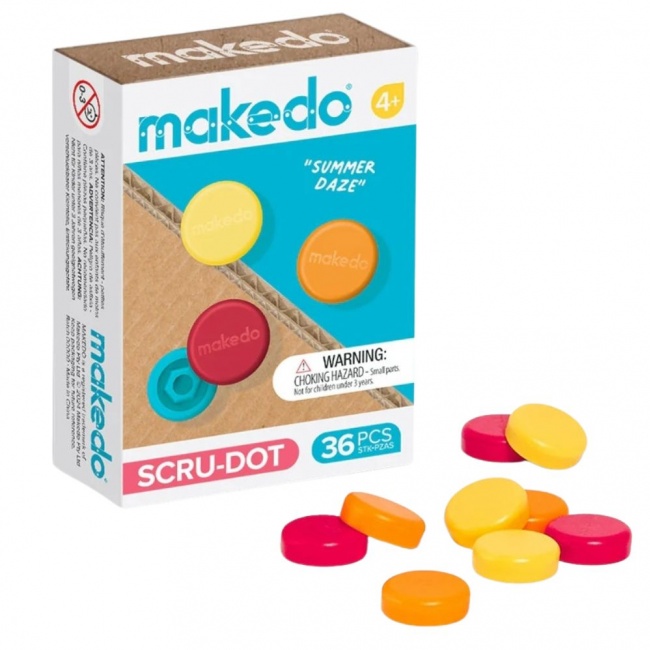 Ozdobne nakładki na śrubki Scru-Dot Makedo - Summer Daze 36 el.