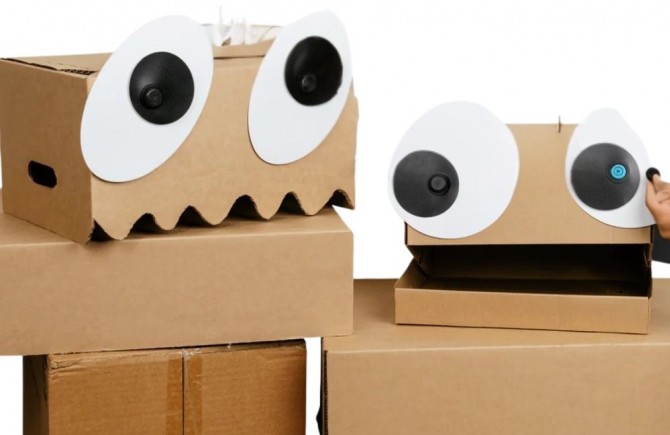 Dekoracyjne dodatki do kartonowych konstrukcji Deco-Props Makedo - Googlies 21 el.