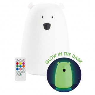 Lampka miś duży Rabbit & Friends - świecący w ciemności z pilotem