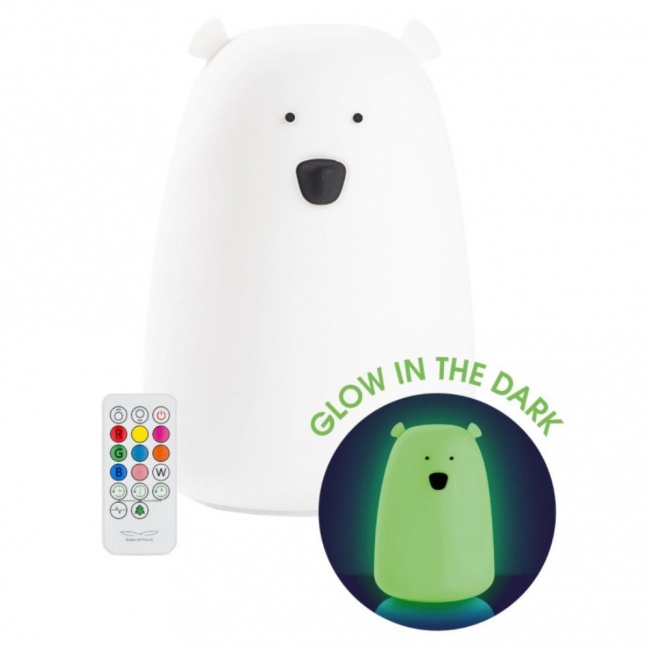 Lampka miś duży Rabbit & Friends - świecący w ciemności z pilotem