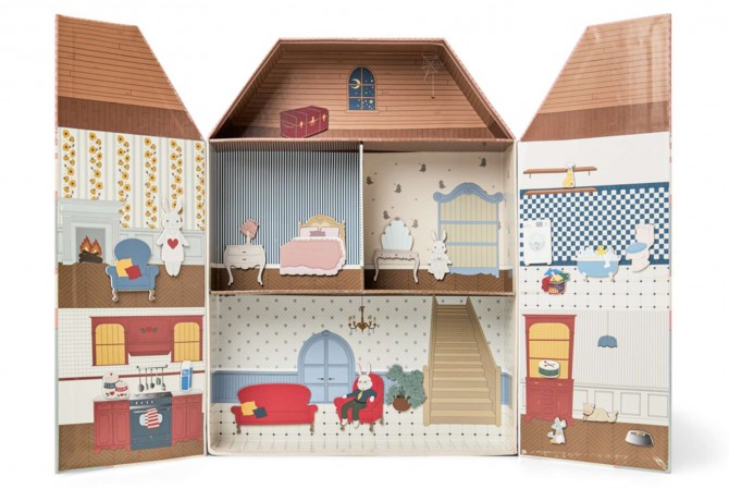 Duzy domek z mebelkami na magnes
