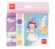 Kolorowanka akwarelowa z pędzelkiem wodnym Apli Kids